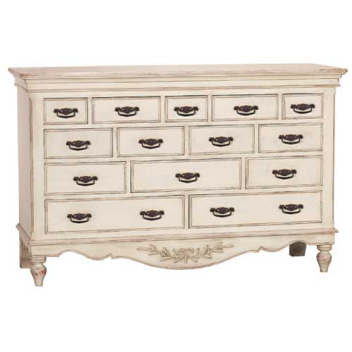 チェスト(14引出)　 ESN-RN121006　白家具　輸入家具