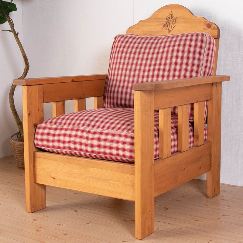 カントリースタイル1人掛けソファー　パインズカントリーシリーズ