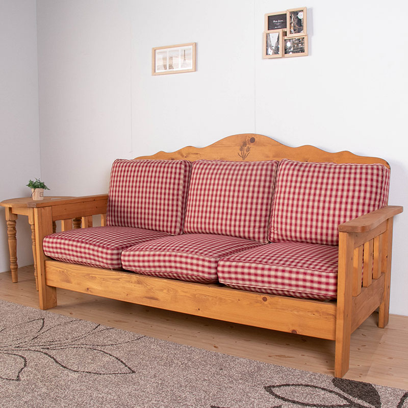 カントリースタイル3人掛けソファー　パインズカントリーシリーズ