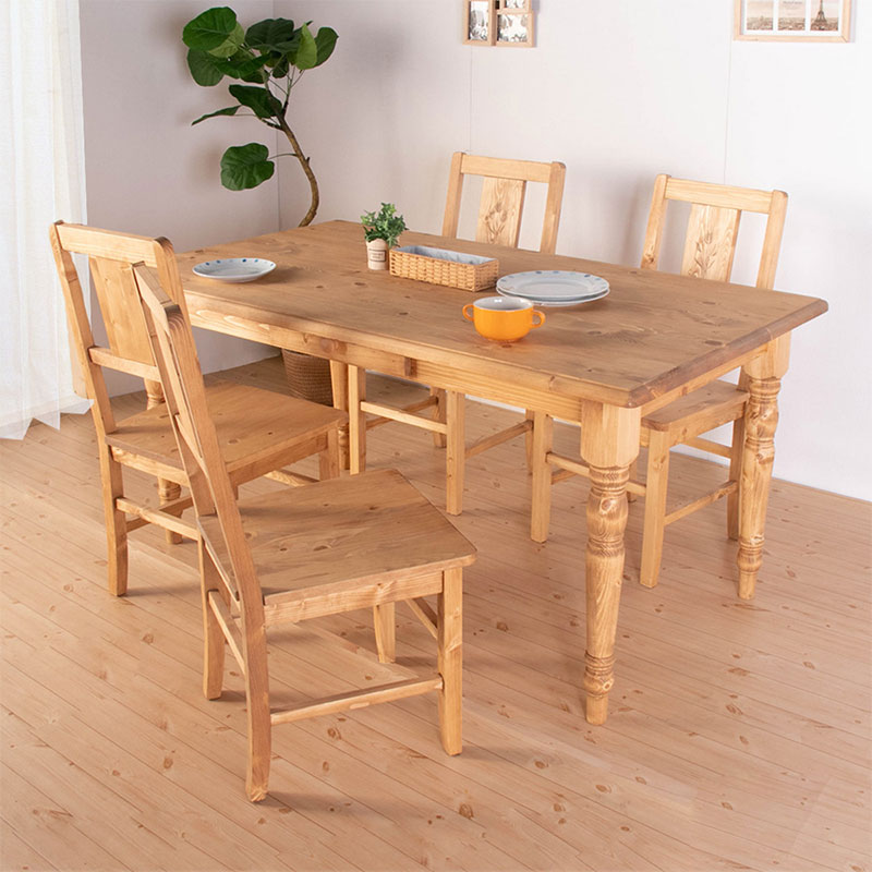 カントリーダイニング5点セット　パインズカントリーシリーズ