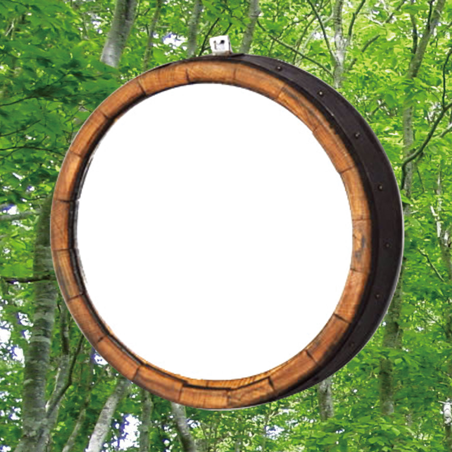 バレルクラフト　55cm丸型バレルミラー　YM-KBC-506　ウイスキー樽物語