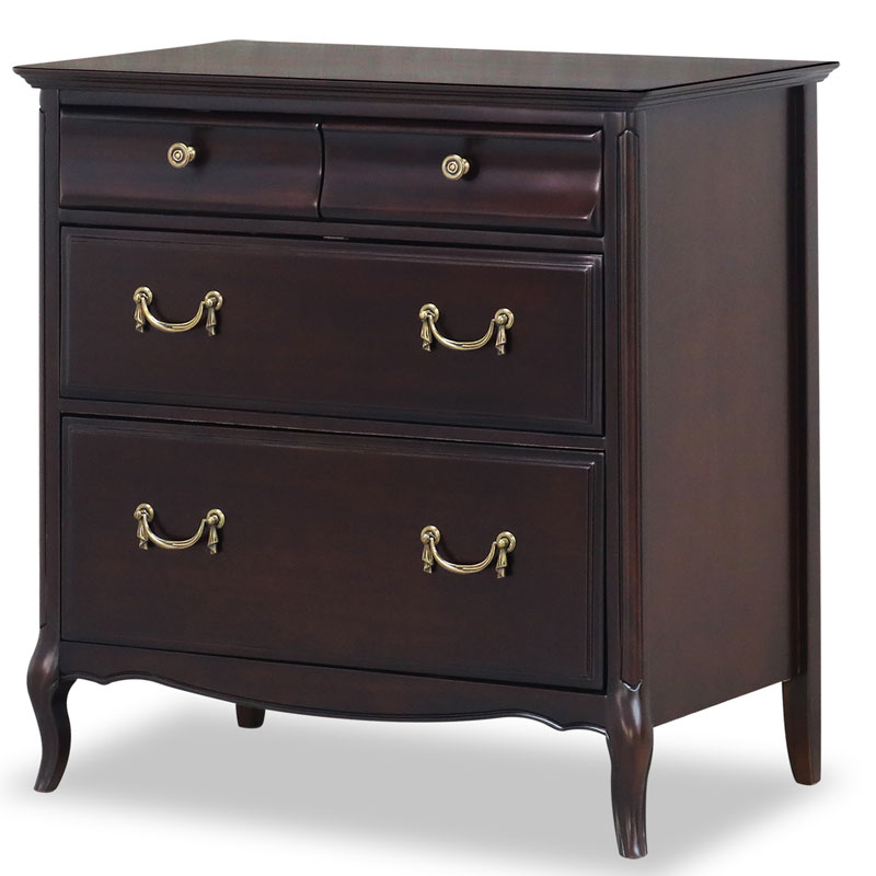 クラシック様式のミラーナD色の70cm幅3段チェスト　逆輸入家具