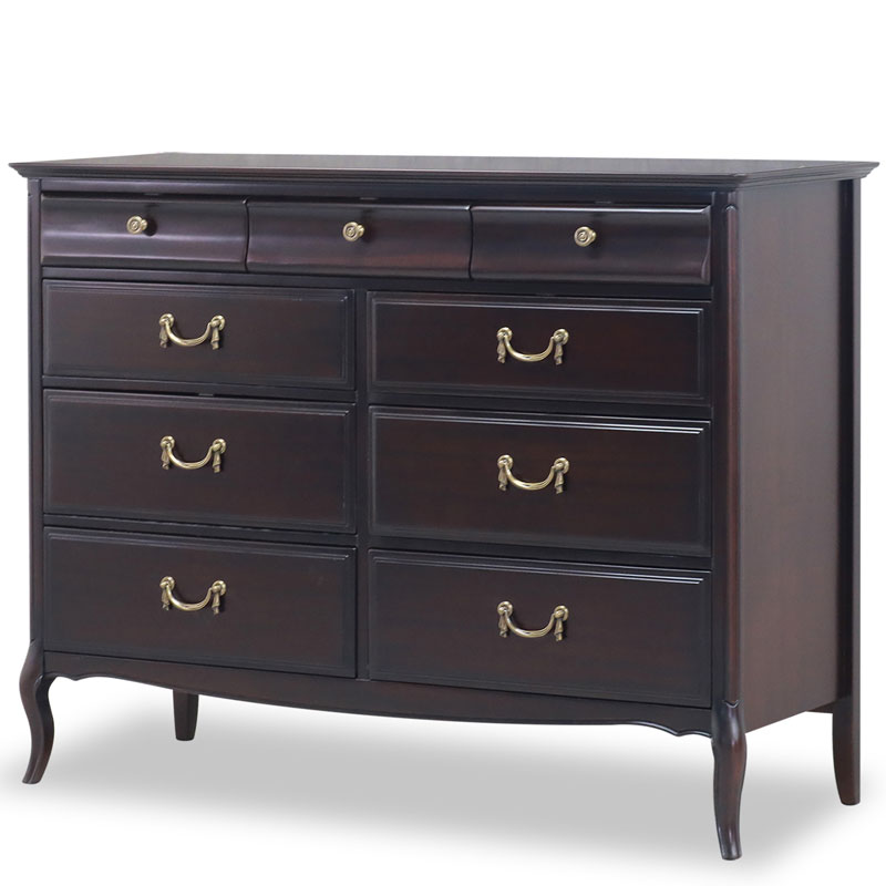 クラシック様式のミラーナD色の110cm幅4段チェスト　逆輸入家具