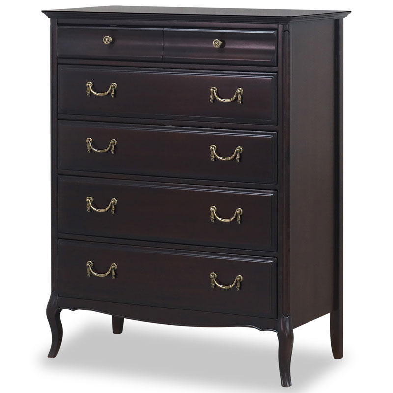 クラシック様式のミラーナD色の80cm幅5段チェスト 逆輸入家具