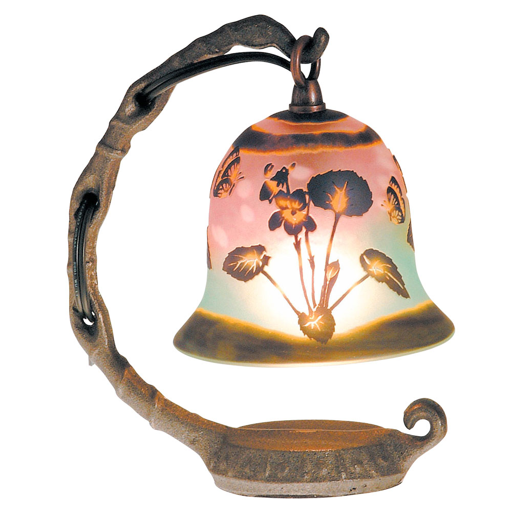 手造り宙吹きガラスミニランプ　すみれ