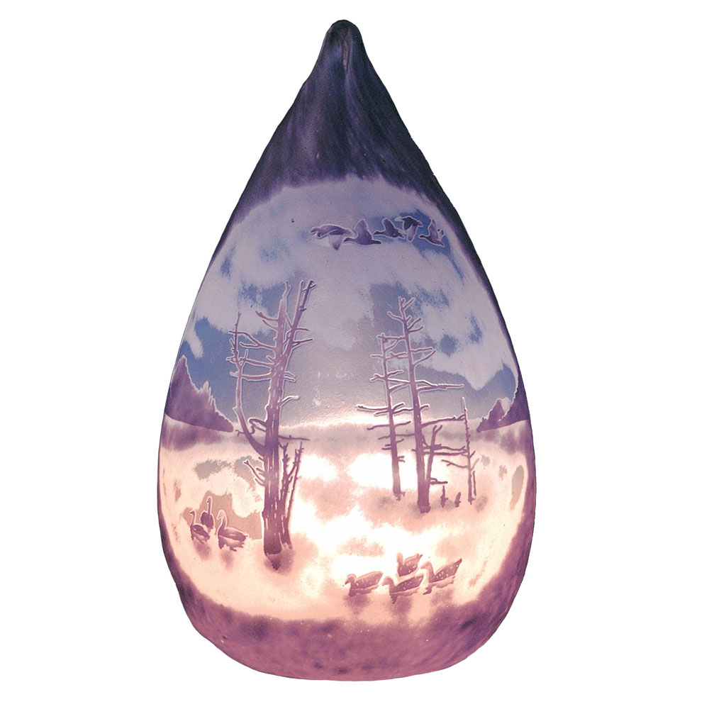 手造り宙吹きガラスミニランプ(雫型)　朝まだき