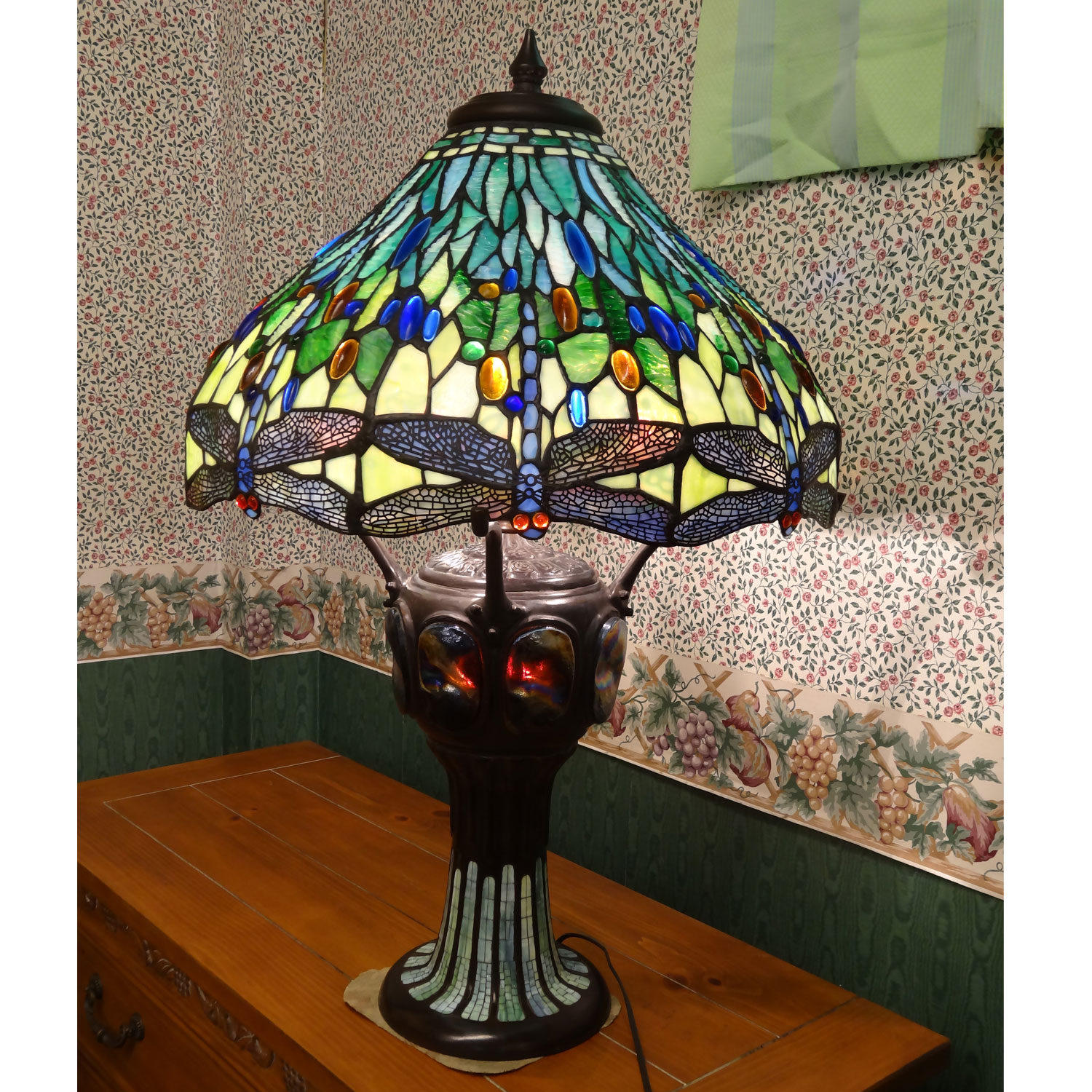 ステンドグラステーブルスタンド　　ティファニーレプリカ201