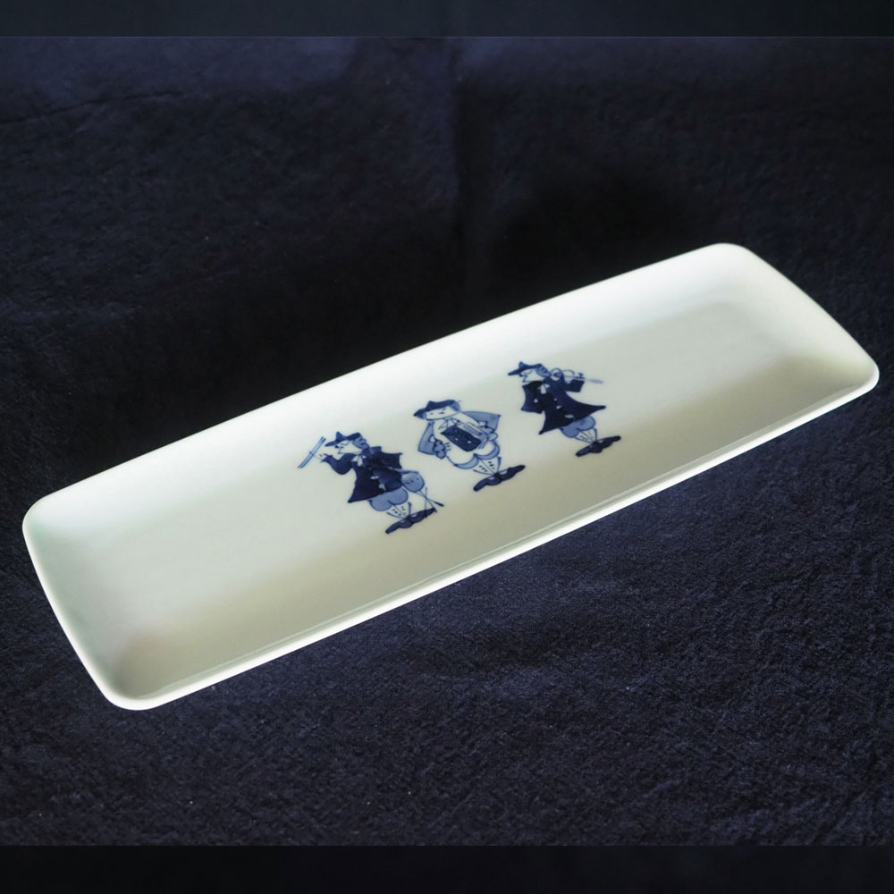 ハーモニー　長角皿　青花　有田焼
