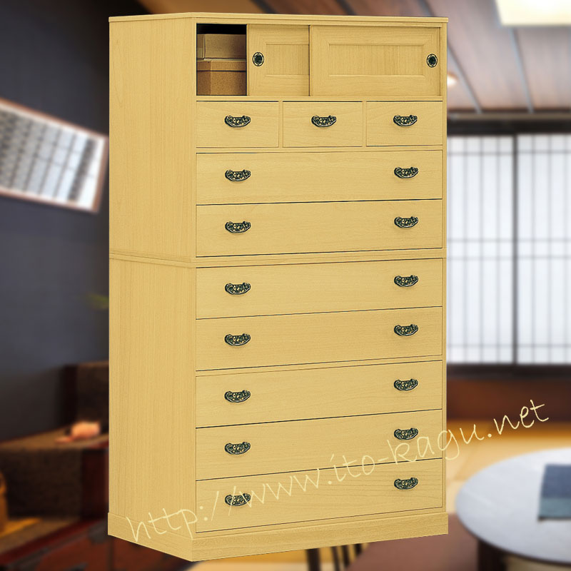 総桐昇りタンス　梅松