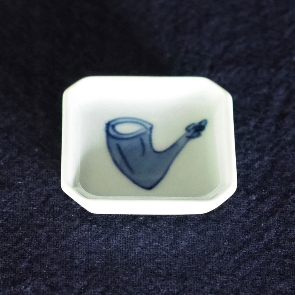 ハーモニー　 サックス角豆皿　青花　有田焼