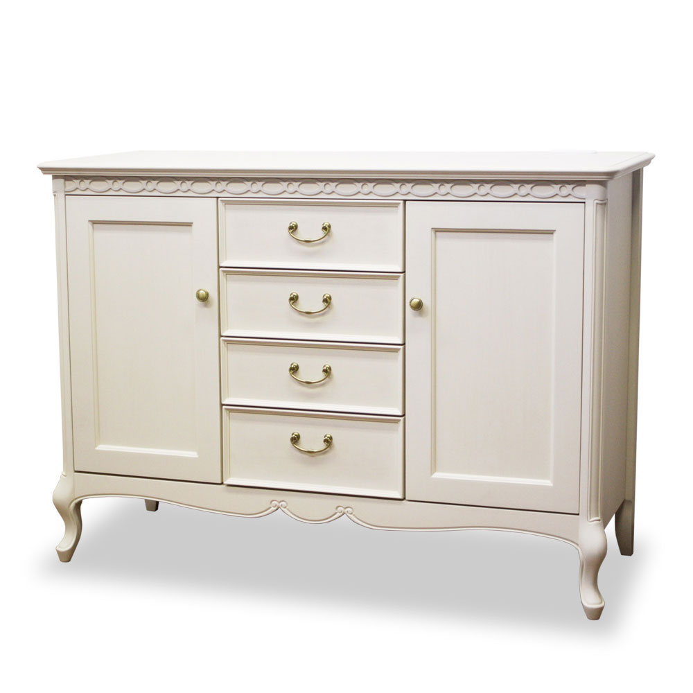 サイドボード114　フルールWDX　白の輸入家具