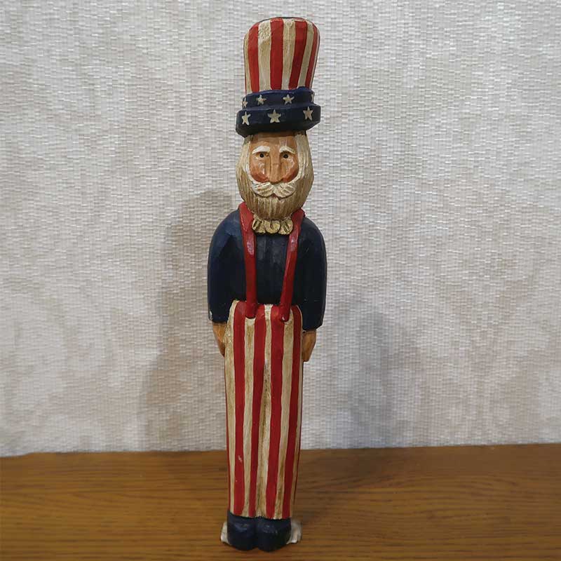 アメリカンカントリー小物　木彫りのアンクルサム　#102【送料無料】