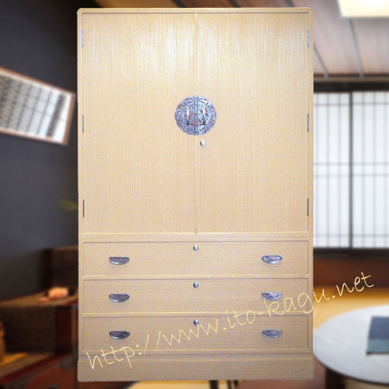 総桐 3.5尺 天丸衣裳たんす　とのこ仕上げ