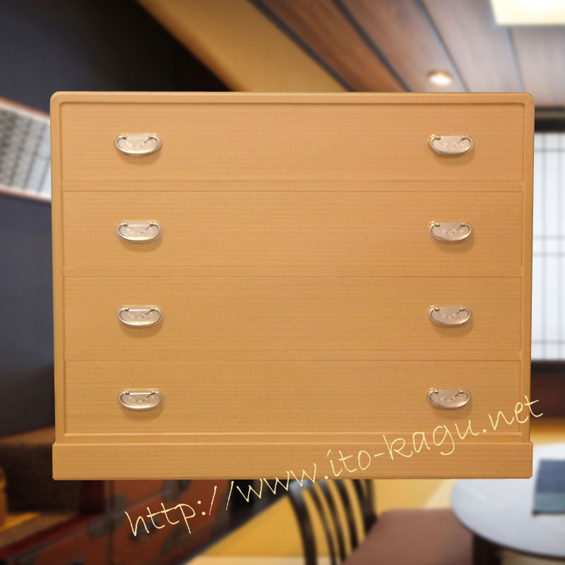 総桐 4段整理たんす　とのこ仕上げ