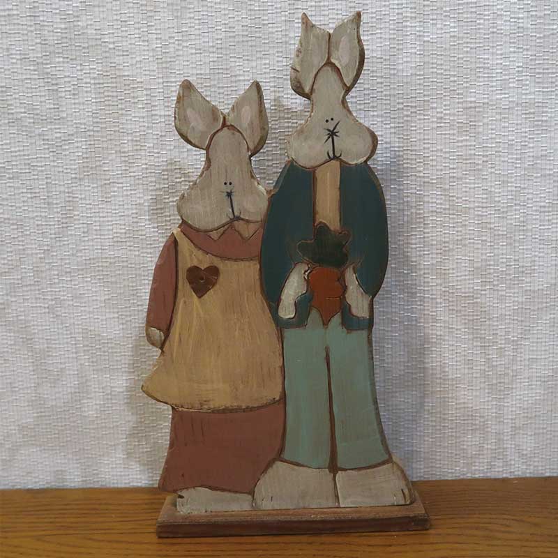 アメリカンカントリー小物　ウサギの夫婦　【送料無料】