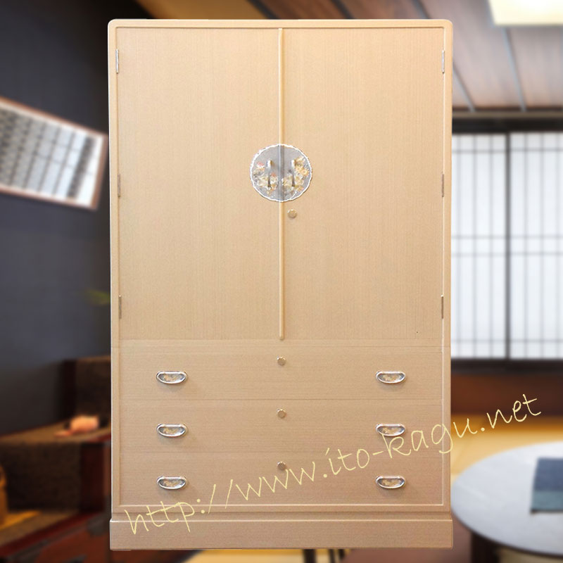 総桐 3.5尺胴厚衣裳たんす　とのこ仕上げ