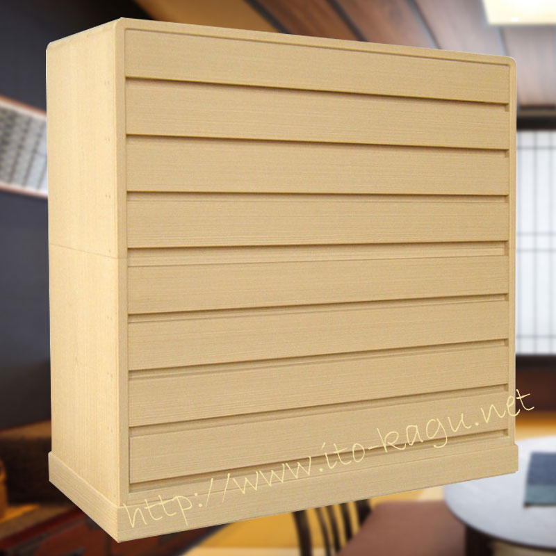 総桐8段シンプルチェスト　とのこ仕上げ