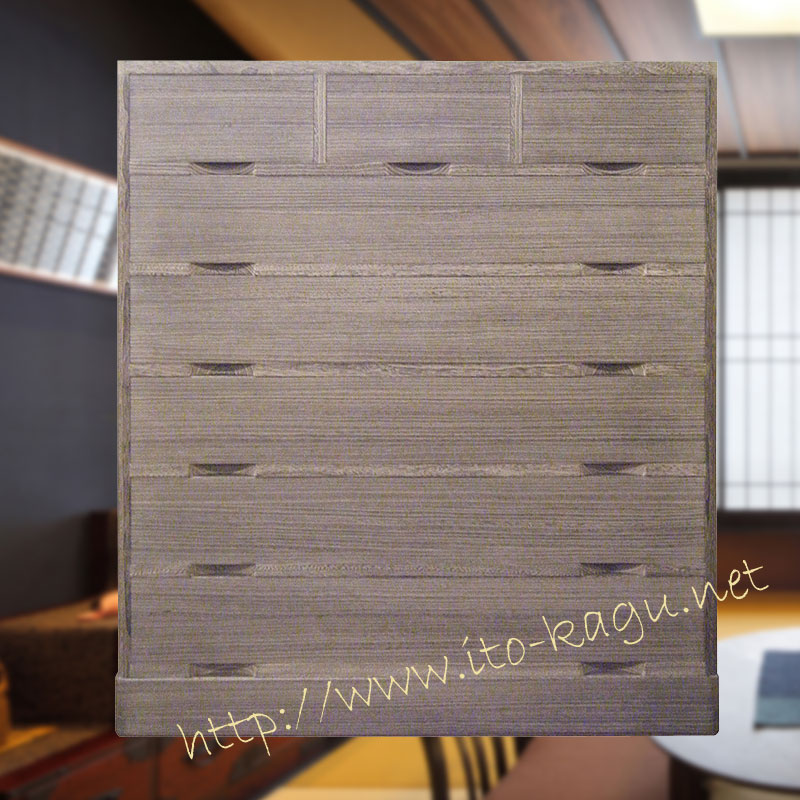 総桐100Wラインチェスト　焼桐仕上げ