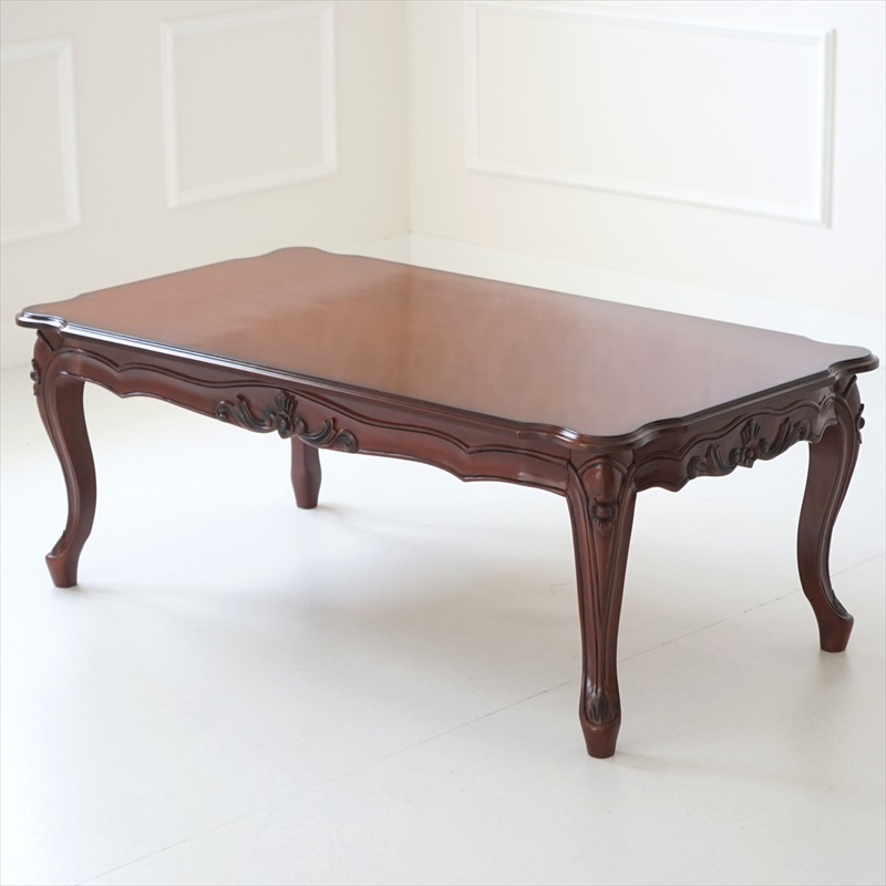 アンティーク調の猫脚センターテーブルBR　トリノ サヴォイア シリーズ