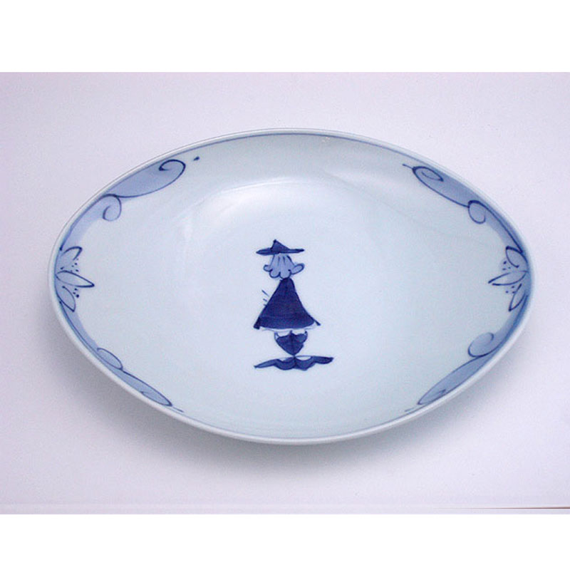 後姿舟型銘々皿　青花　有田焼