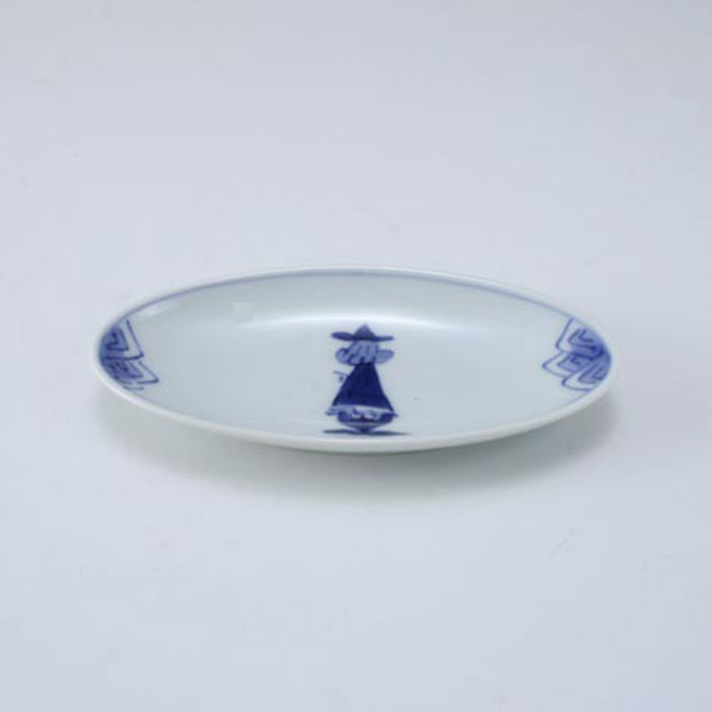 後姿ミニレモン皿　青花　有田焼