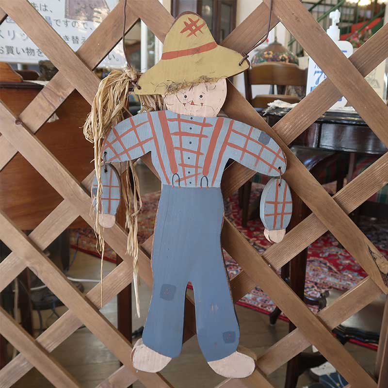 アメリカンカントリー小物　麦わら帽の男の子　木製オーナメント　【送料無料】