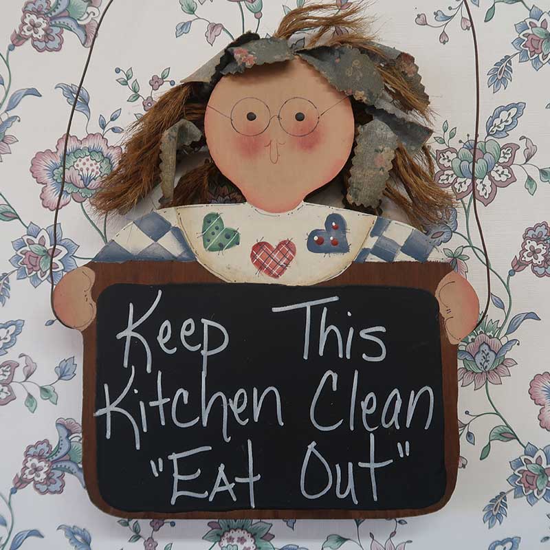 アメリカンカントリー小物　サインボードをかかえためがねのかわいい女の子　【送料無料】