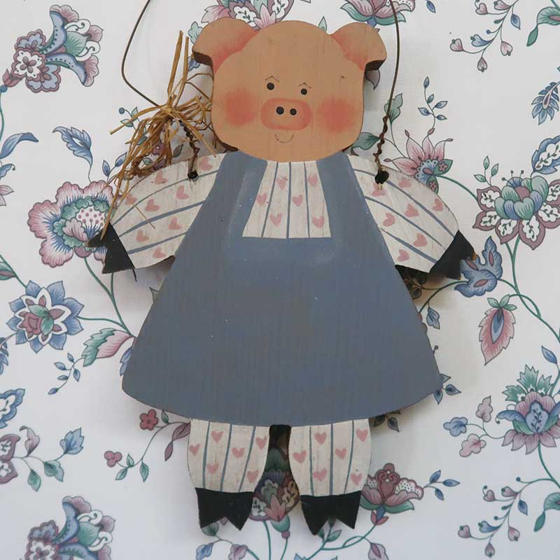 アメリカンカントリー小物　ハートのブーちゃん　木のオーナメント　【送料無料】