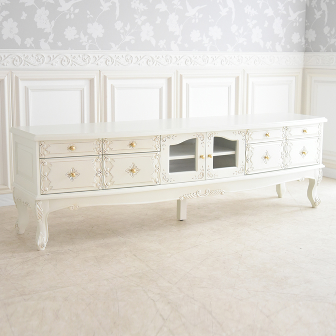 アンティーク調のマホガニーTVボード180WH　ナポリDX　輸入家具