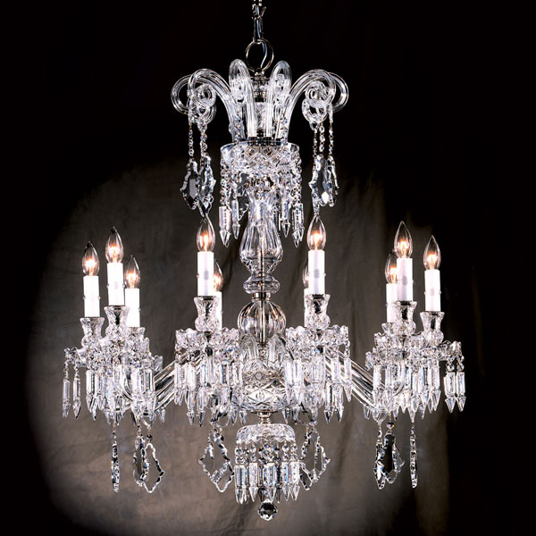 10灯の豪華なクリスタルシャンデリア　スペイン製　アズフール　コペンランプ
