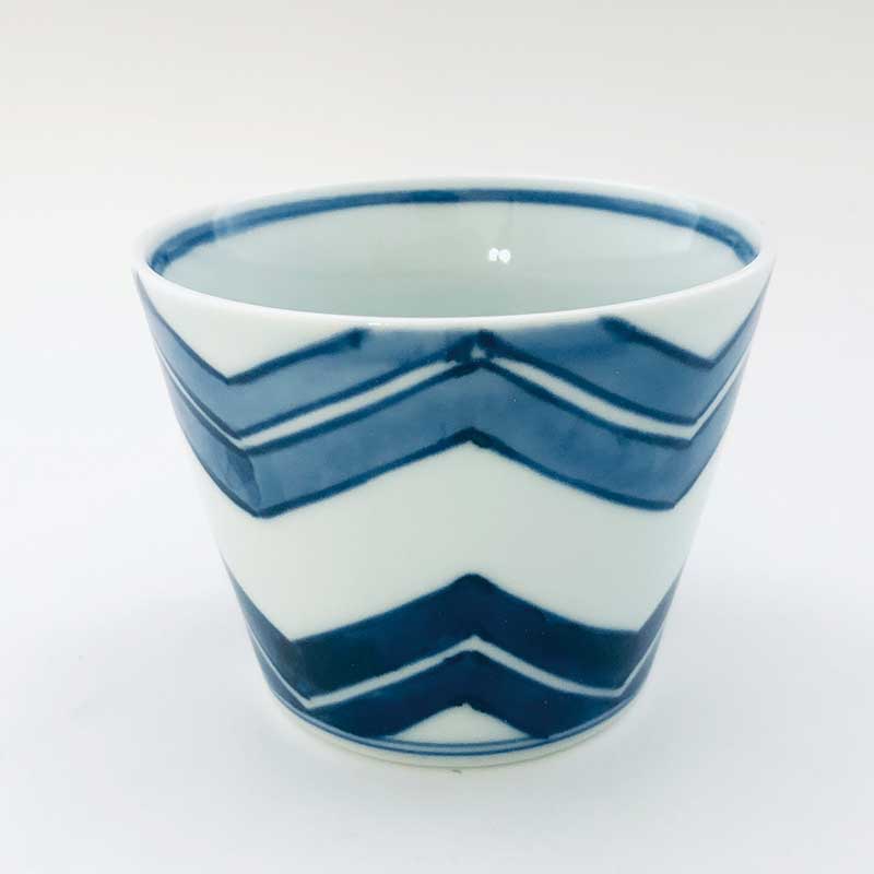 OBIそば猪口　青花　有田焼