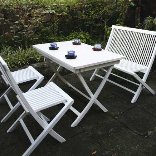 ホワイト折畳チェアデッキ4点セット　JB-280552085428132