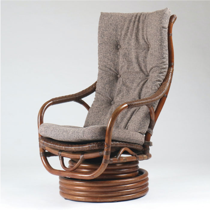 ロッキングシーべルチェア(籐回転椅子)