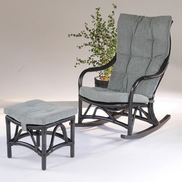 ラタンフェルテロッキングチェアスツールセット　ラタン・籐家具