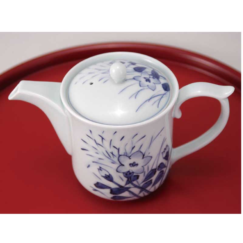 桔梗こだわりのポット　青花　有田焼