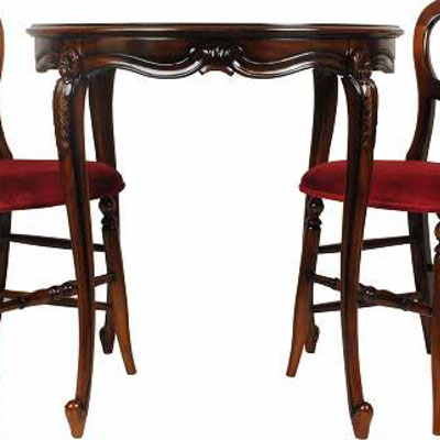 マホガニー材を使って作られた猫脚の75cm丸型コーヒーテーブル　アンティーク調家具【輸入家具】