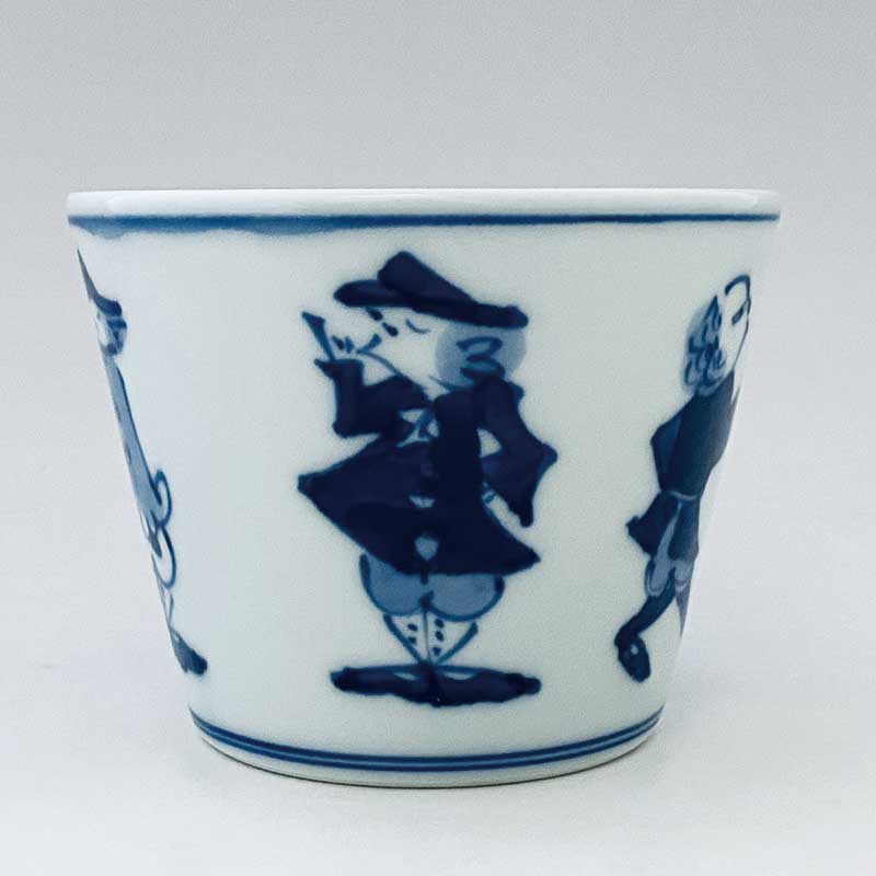 港異人そば猪口 (大)　青花　有田焼