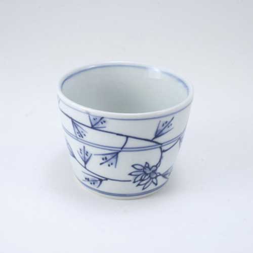 花唐草そば猪口(小)　青花　有田焼