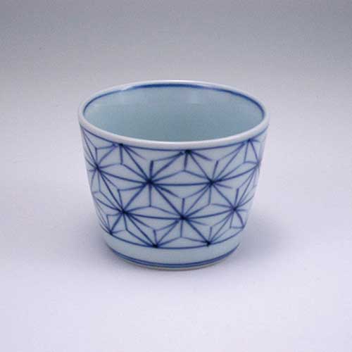 麻の葉そば猪口(小)　青花　有田焼