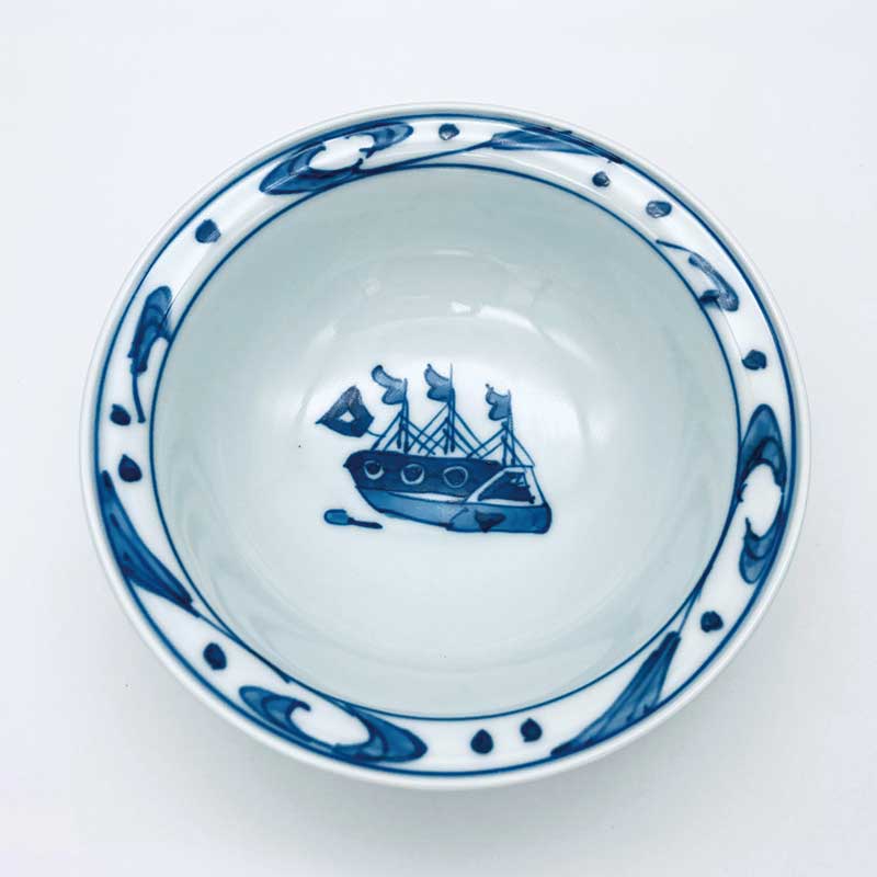 大航海玉渕サラダ 　青花　有田焼