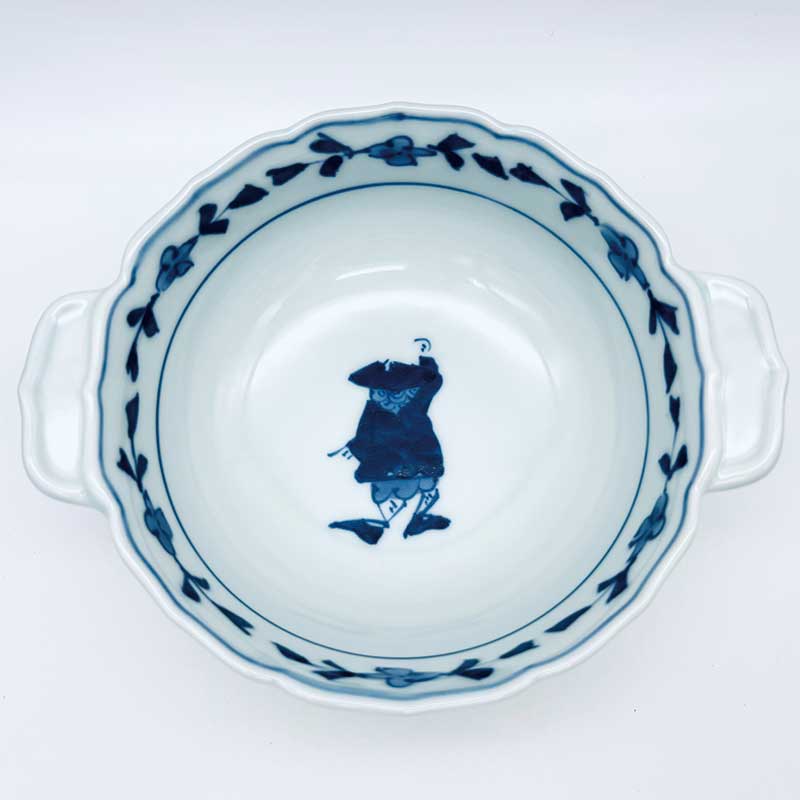 大航海 新耳付スープ碗　青花　有田焼