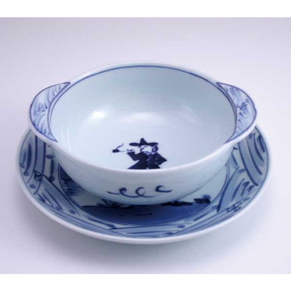 長崎紋丸耳付グラタン碗皿　有田焼