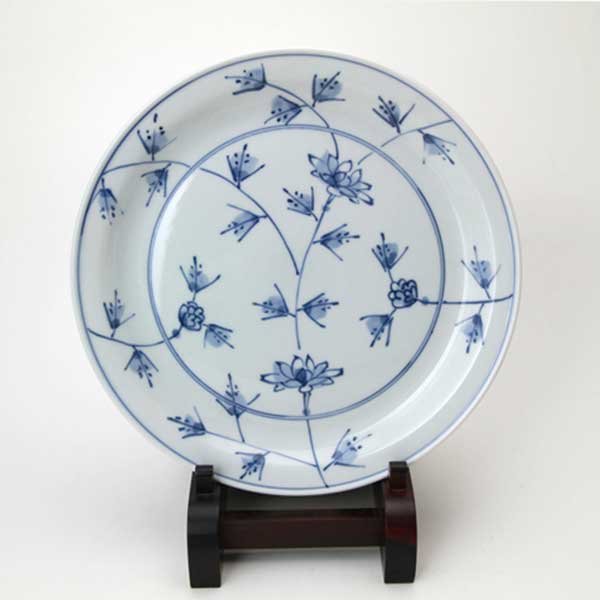 プレートL(8寸)　HANAKARAKUSA 　 青花　有田焼