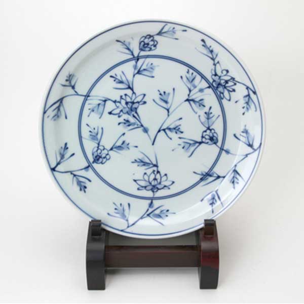 プレートM(7寸)　HANAKARAKUSA　青花　有田焼