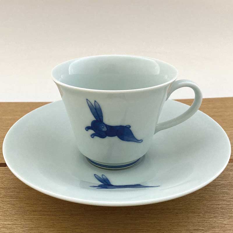 うさぎ珈琲碗皿青花匠(現定商品)  有田焼　青花