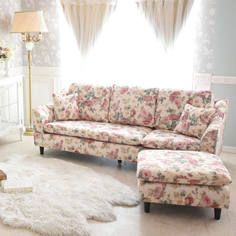 バレンシア　薔薇の3人掛けカウチソファー