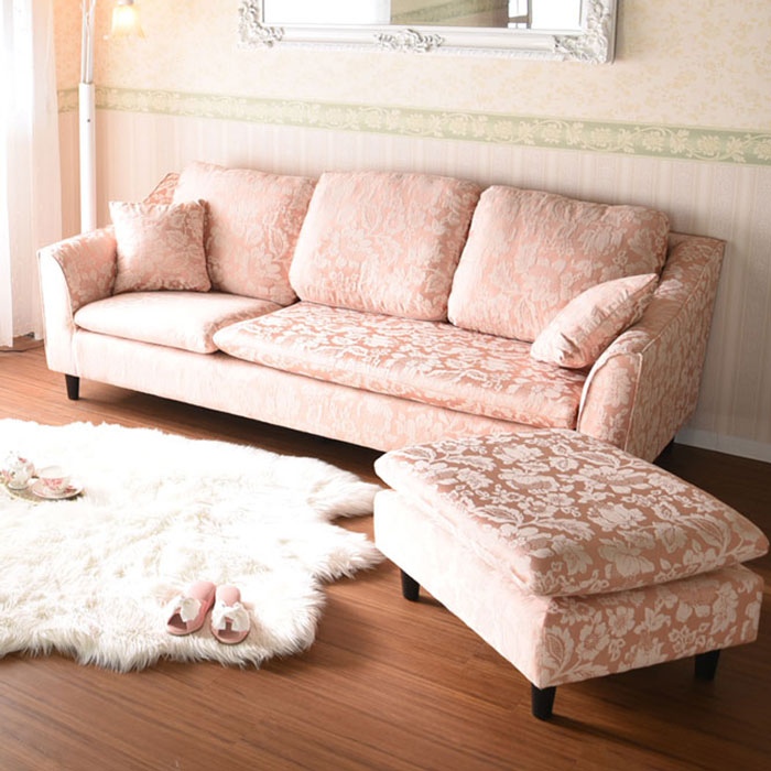 ドマーニ　ボニータ・ピンク・3人掛けカウチソファー