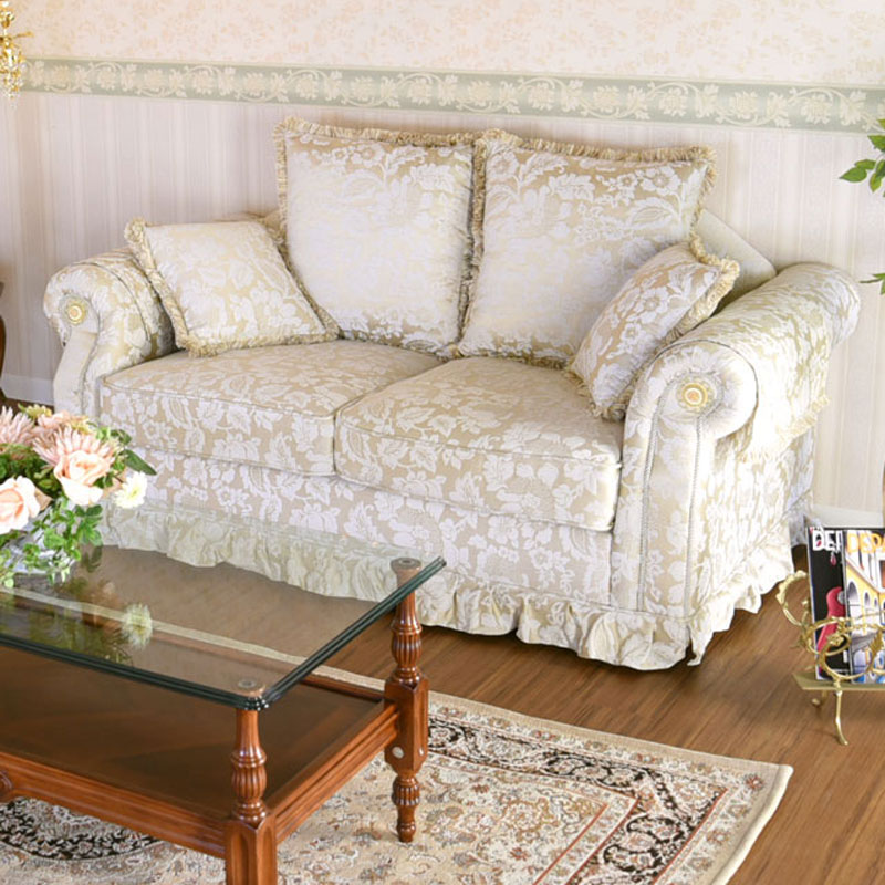 ドマーニ　シャンパンゴールド　2人掛けソファー