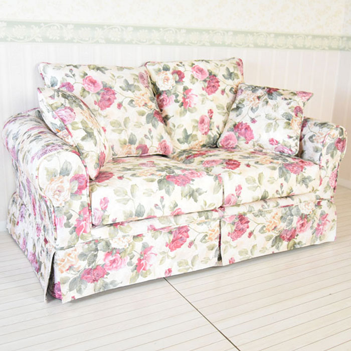 バレンシア　薔薇のカバーリング2人掛けソファー　1A