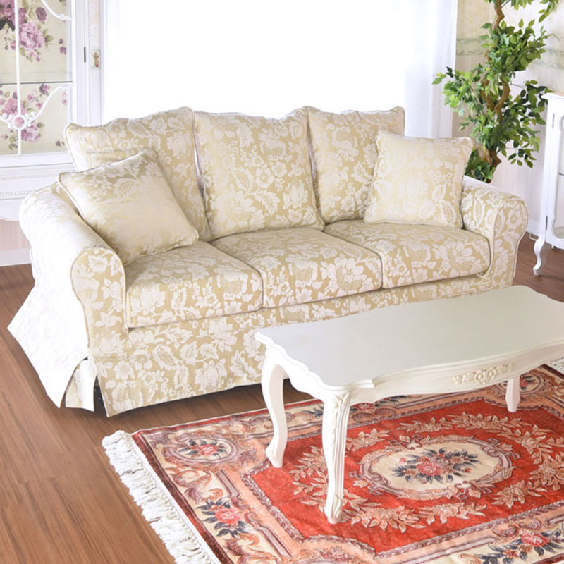 ドマーニ　シャンパンゴールド　3人掛けソファー 輸入家具